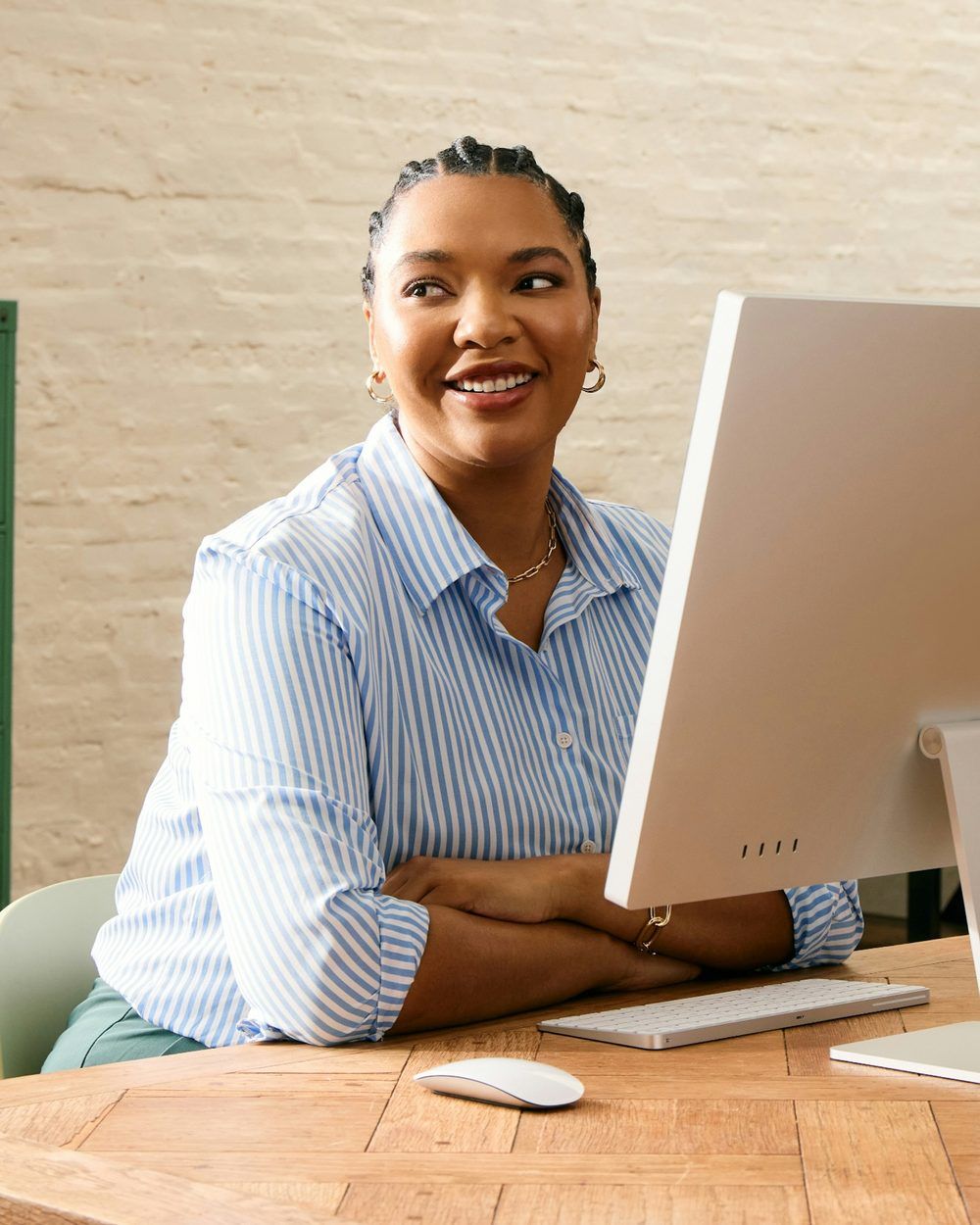 A customer success manager on a video call